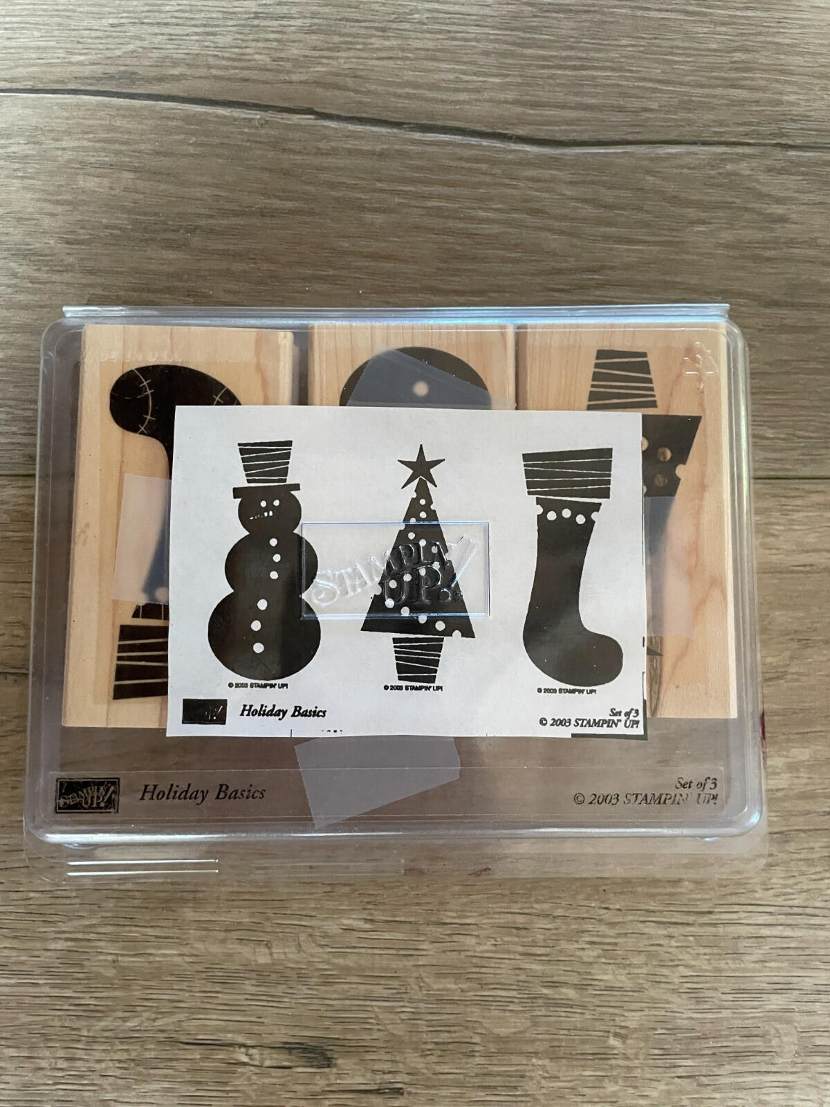 Stampin Up Christmas Holiday Basics Mounted Rubber Stamps Set Of 3 - Image 2