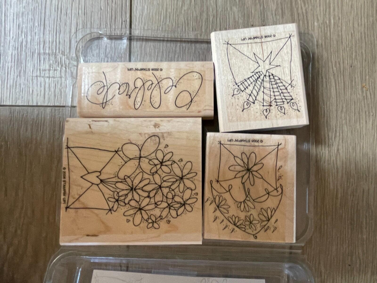 Stampin Up Send A Celebration Mounted Rubber Stamps Set Of 4 - Image 4