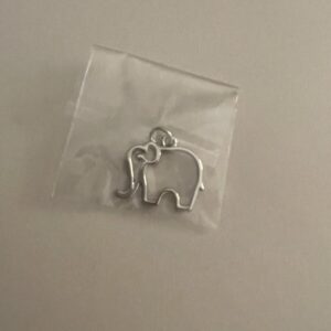 Elephant Pendant Charm Silver Tone