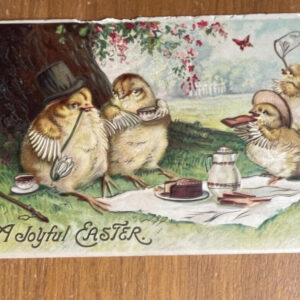 A Joyful Easter Easter Chicks Family Having A Picnic Postcard Easter Postcard