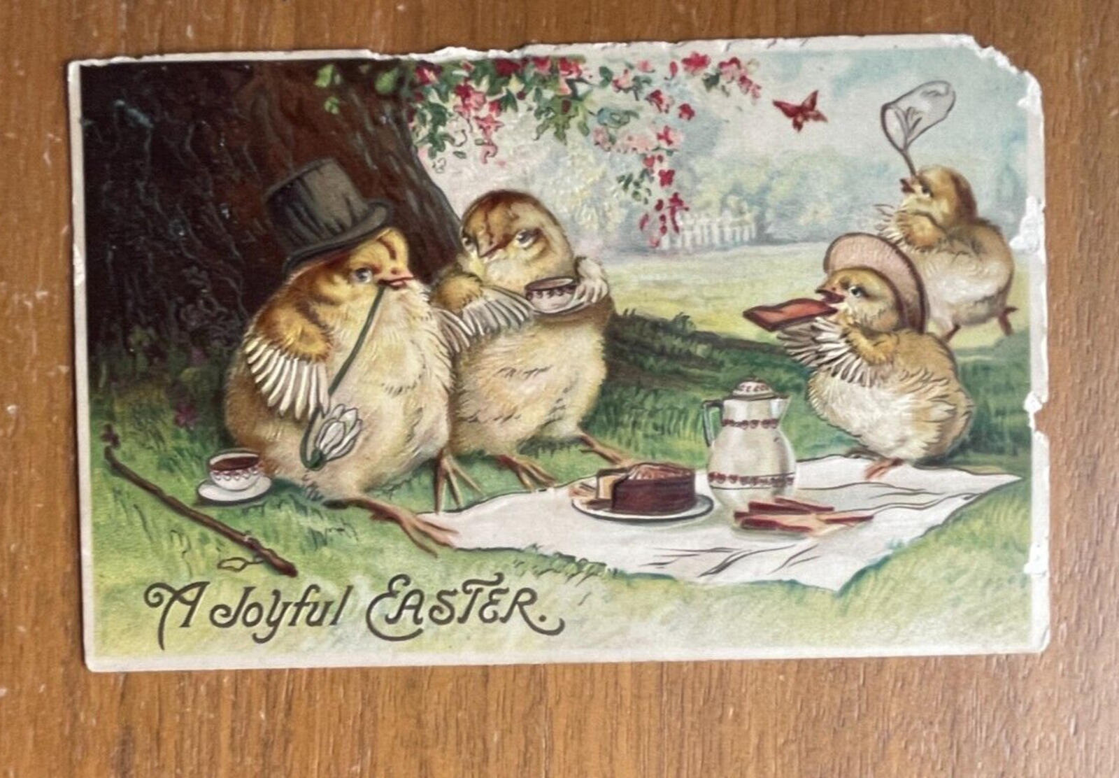 A Joyful Easter Easter Chicks Family Having A Picnic Postcard Easter Postcard