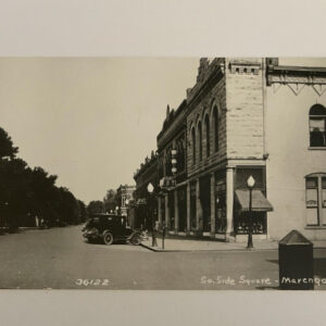 So Side Square Marengo Postcard RPPC Coca Cola Signs South Side Cafe Schlitz