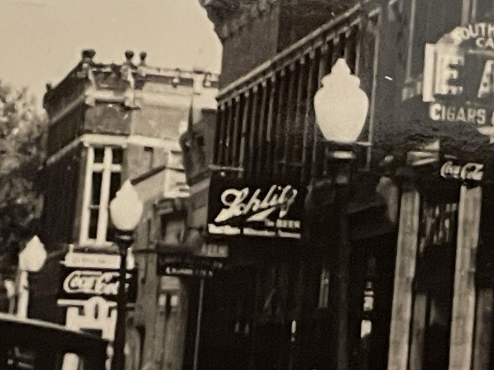 So Side Square Marengo Postcard RPPC Coca Cola Signs South Side Cafe Schlitz - Image 4
