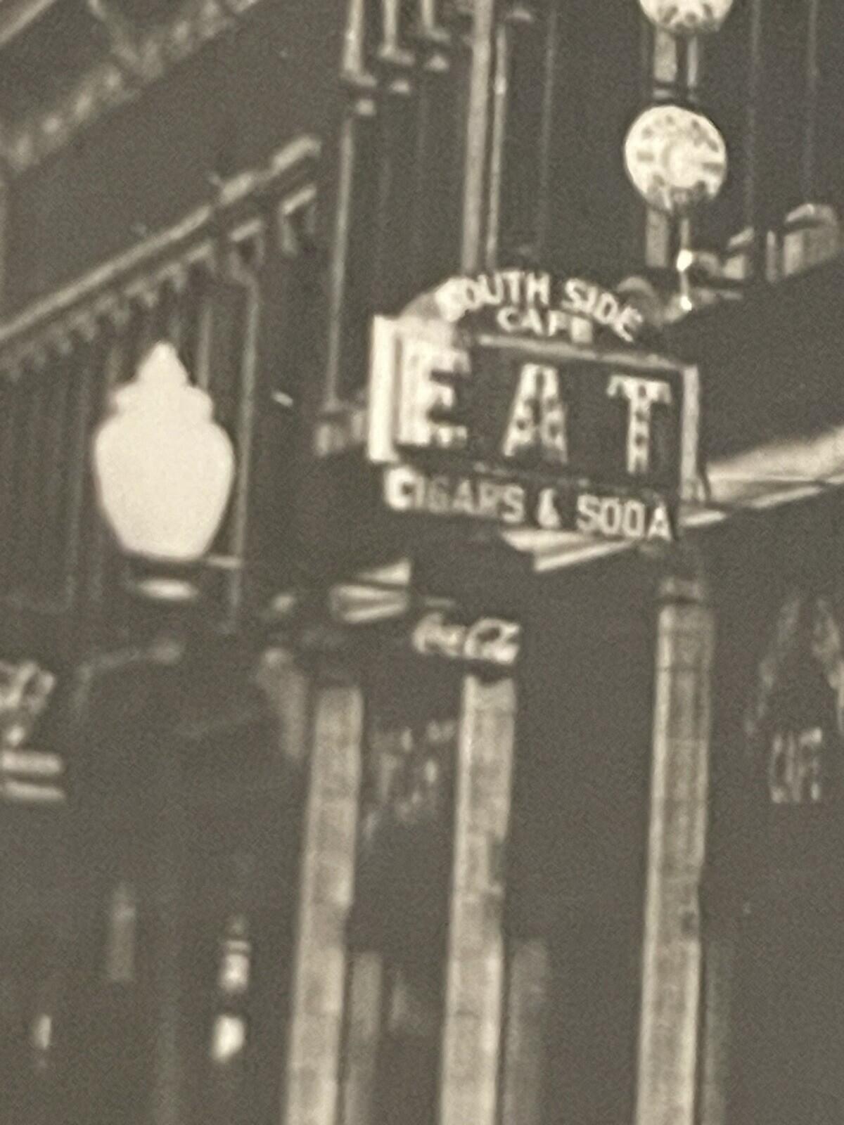 So Side Square Marengo Postcard RPPC Coca Cola Signs South Side Cafe Schlitz - Image 9