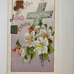 A Joyful Eastertide Cross Easter Postcard Posted