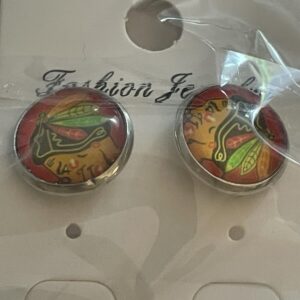 Chicago Black Hawks NHL Hockey Team Earrings Stud Earrings