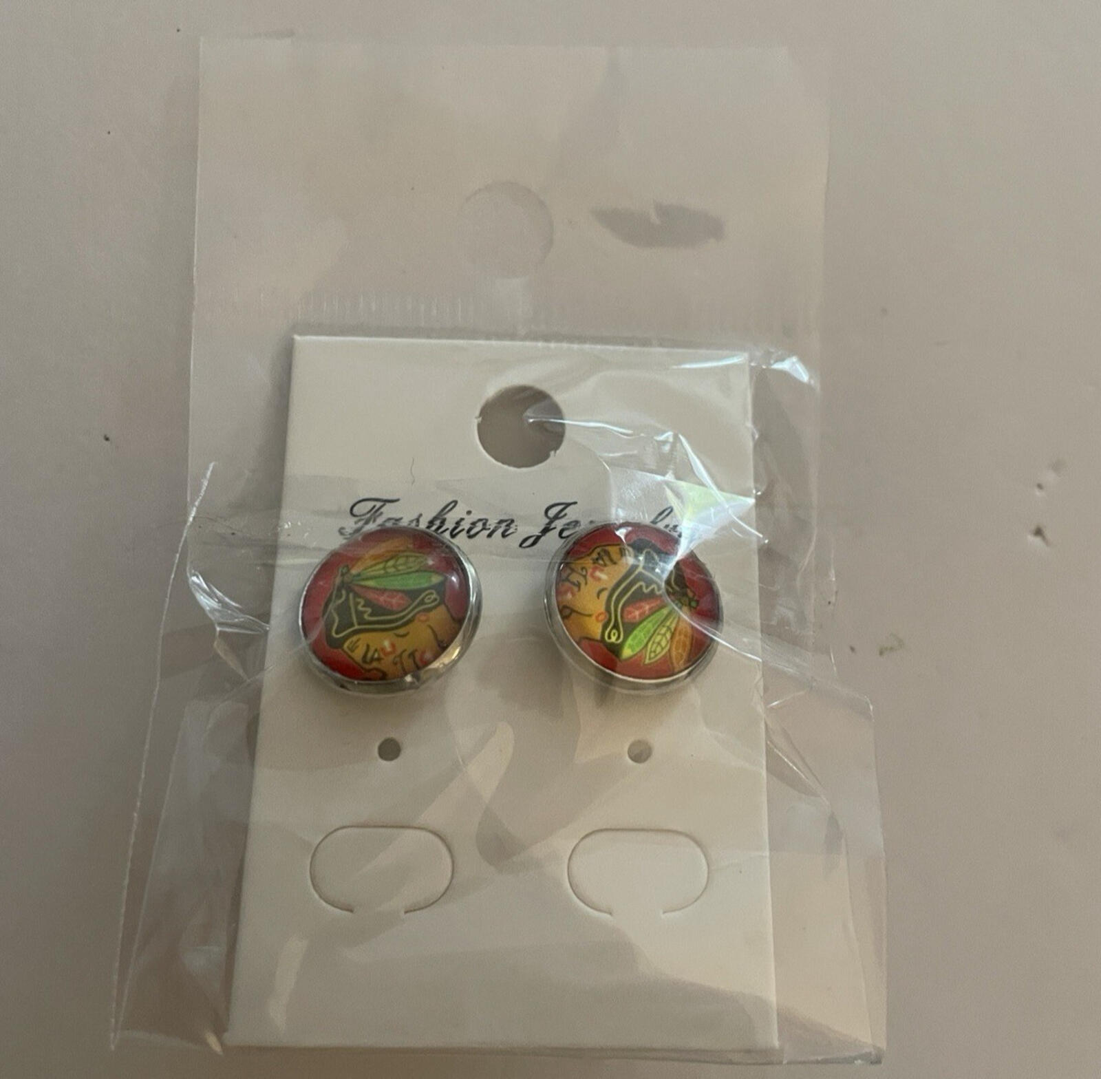 Chicago Black Hawks NHL Hockey Team Earrings Stud Earrings - Image 2
