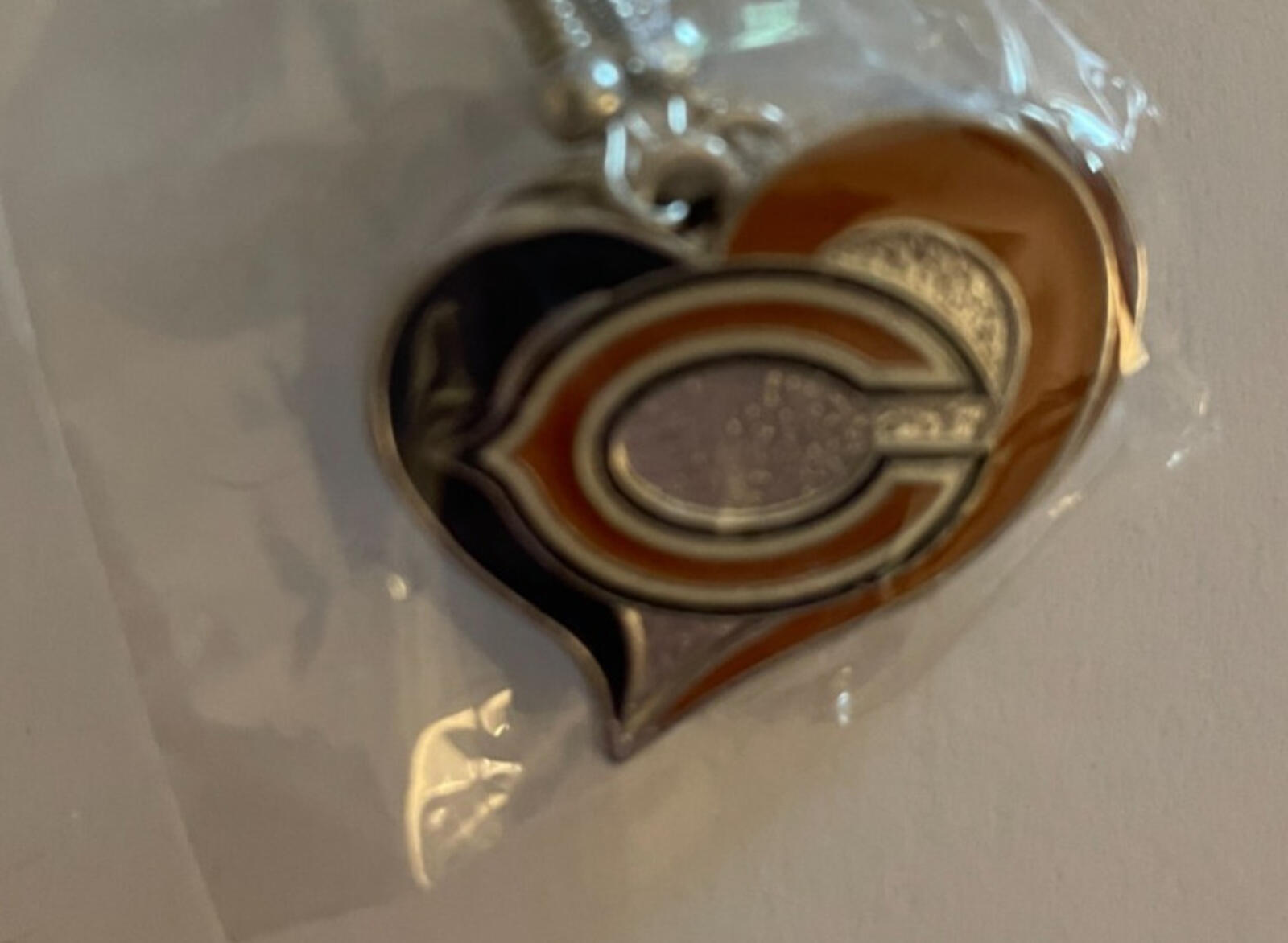 Chicago Bears NFL Football Team Earrings Heart Shaped Earrings