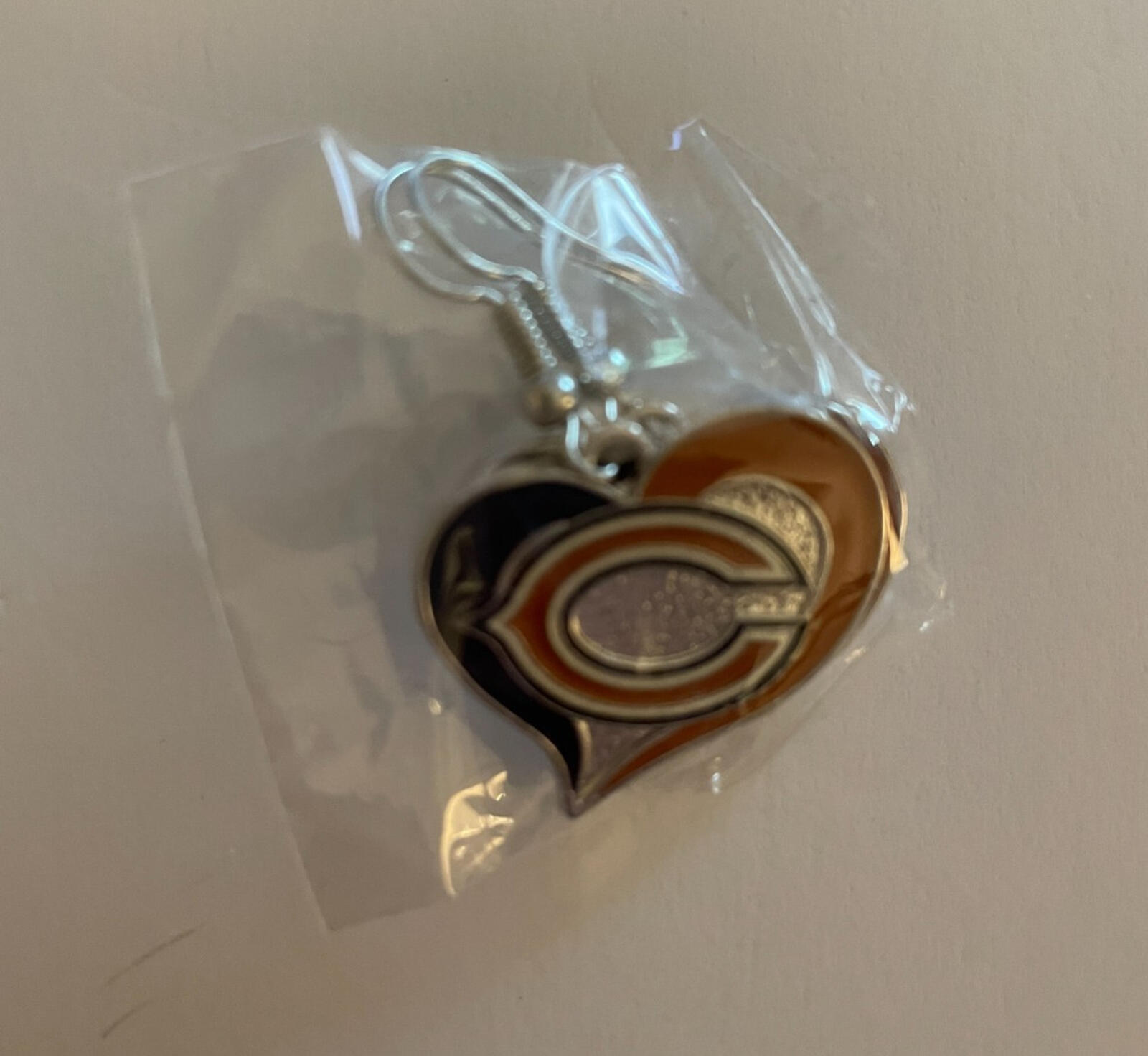 Chicago Bears NFL Football Team Earrings Heart Shaped Earrings - Image 2