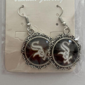 Chicago White Sox MLB Baseball Team Earrings Black Earrings