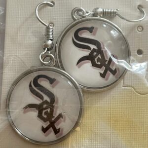 Chicago White Sox MLB Baseball Team Earrings White Earrings