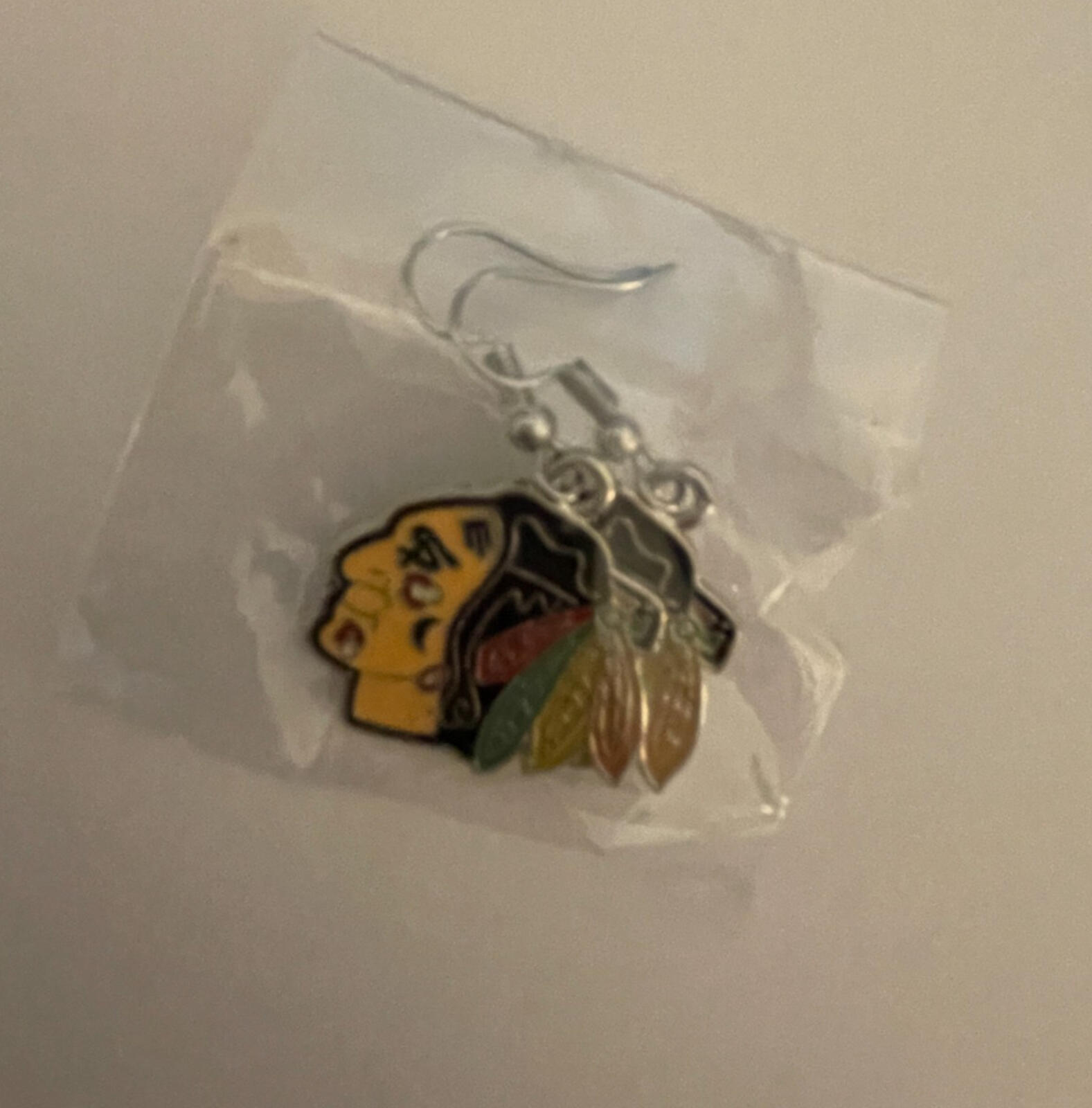 Chicago Black Hawks NHL Hockey Team Earrings Mascot Earrings