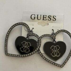Guess Dangle Heart Rhinestone Earrings Double Sided Always Famous Earrings
