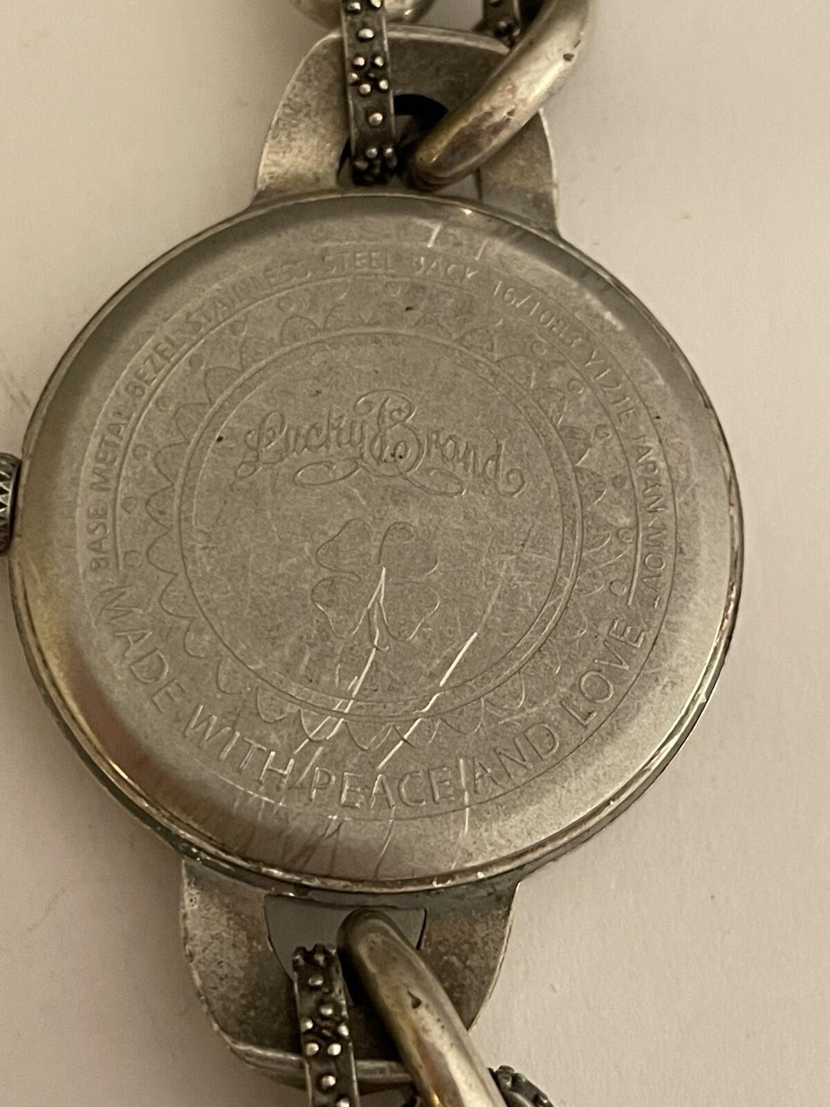 Lucky Brand Chunky Chain Bracelet Watch Flowers Design Needs Battery Not Working - Image 3