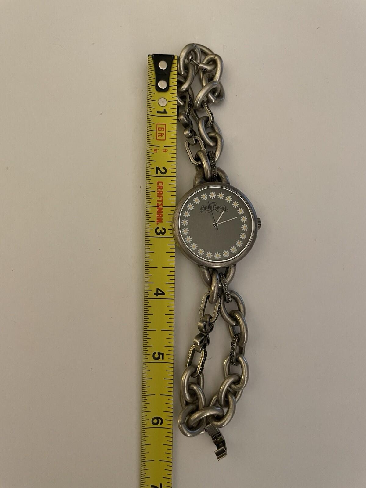 Lucky Brand Chunky Chain Bracelet Watch Flowers Design Needs Battery Not Working - Image 5