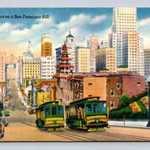 Cable Cars On A San Francisco Hill California Postcard