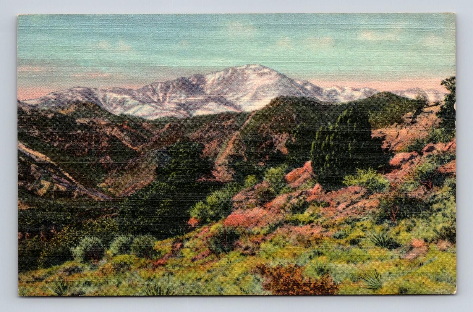 Pikes Peak Alt 14,109 FT Pikes Peak Region Colorado Postcard