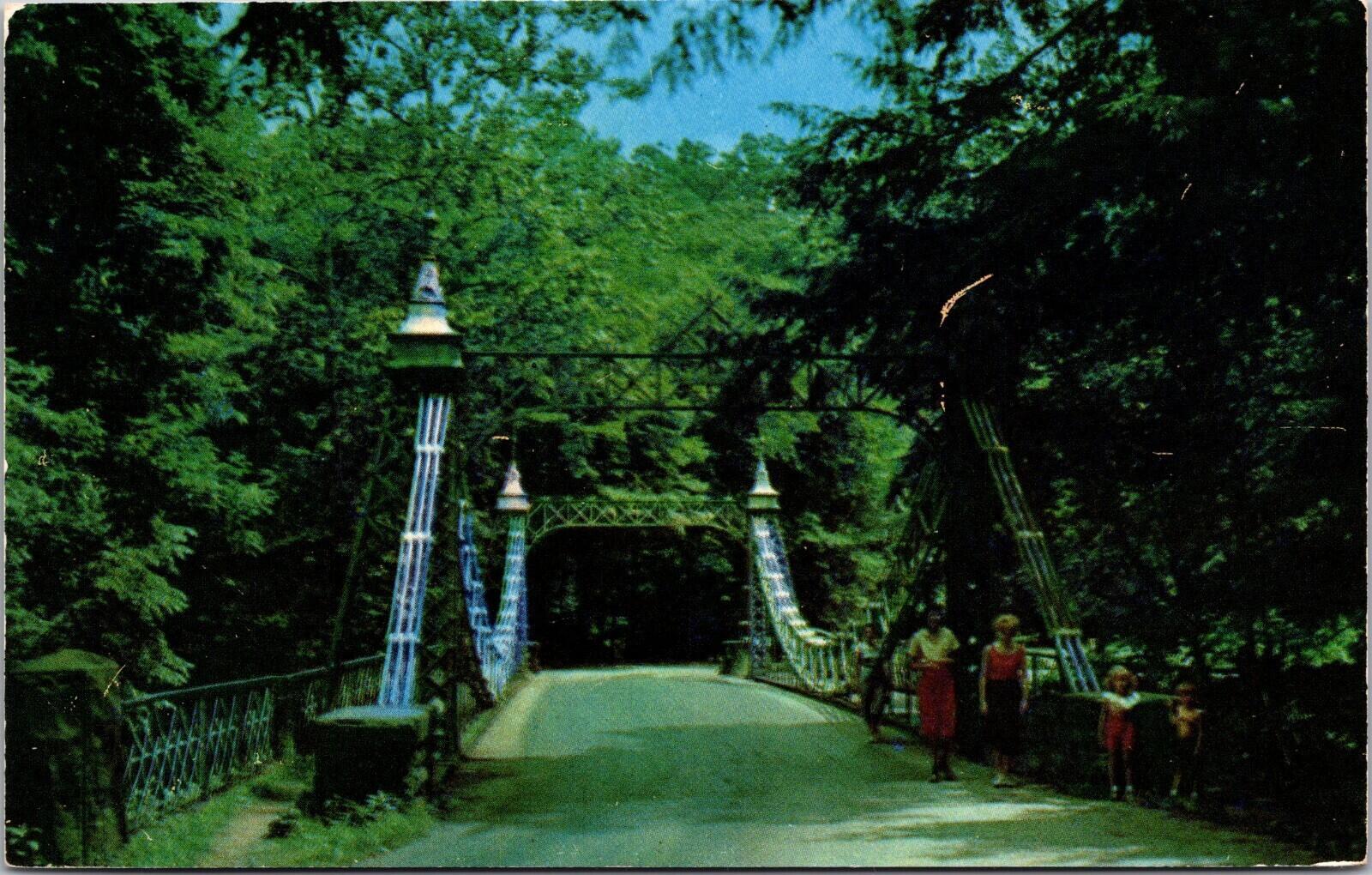Suspension Bridge Millcreek Park Youngstown Ohio Postcard Unposted