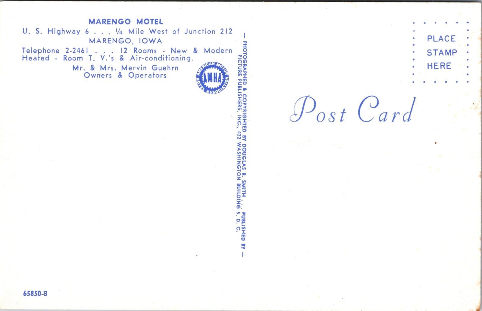 Marengo Hotel Marengo Iowa Postcard - Image 2