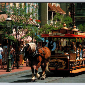 Walt Disney World Florida Trolley Ride Down Main Street U.S.A. Postcard