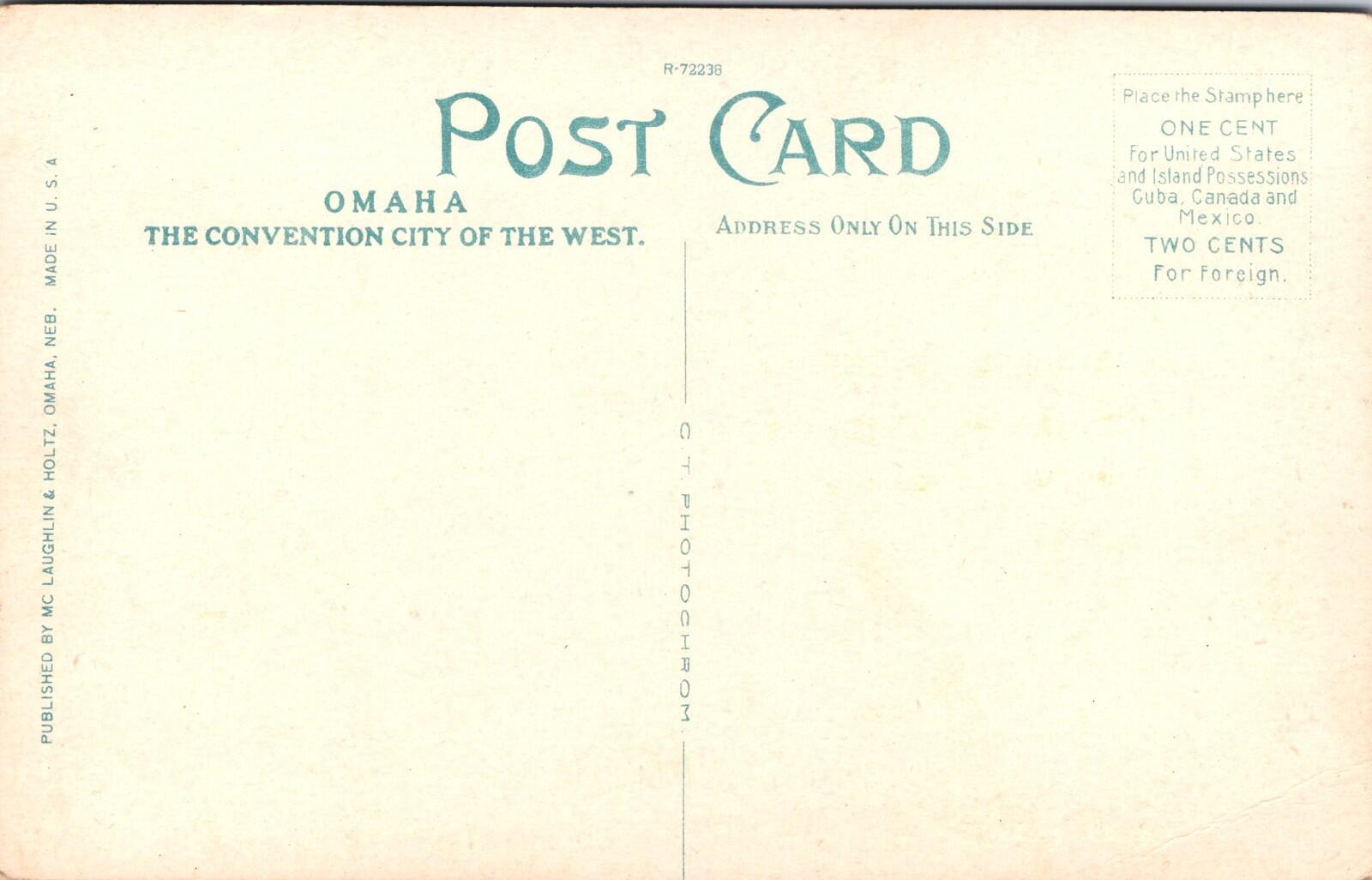 Harney Looking East From 19th St. Omaha Nebraska Postcard Unposted - Image 2