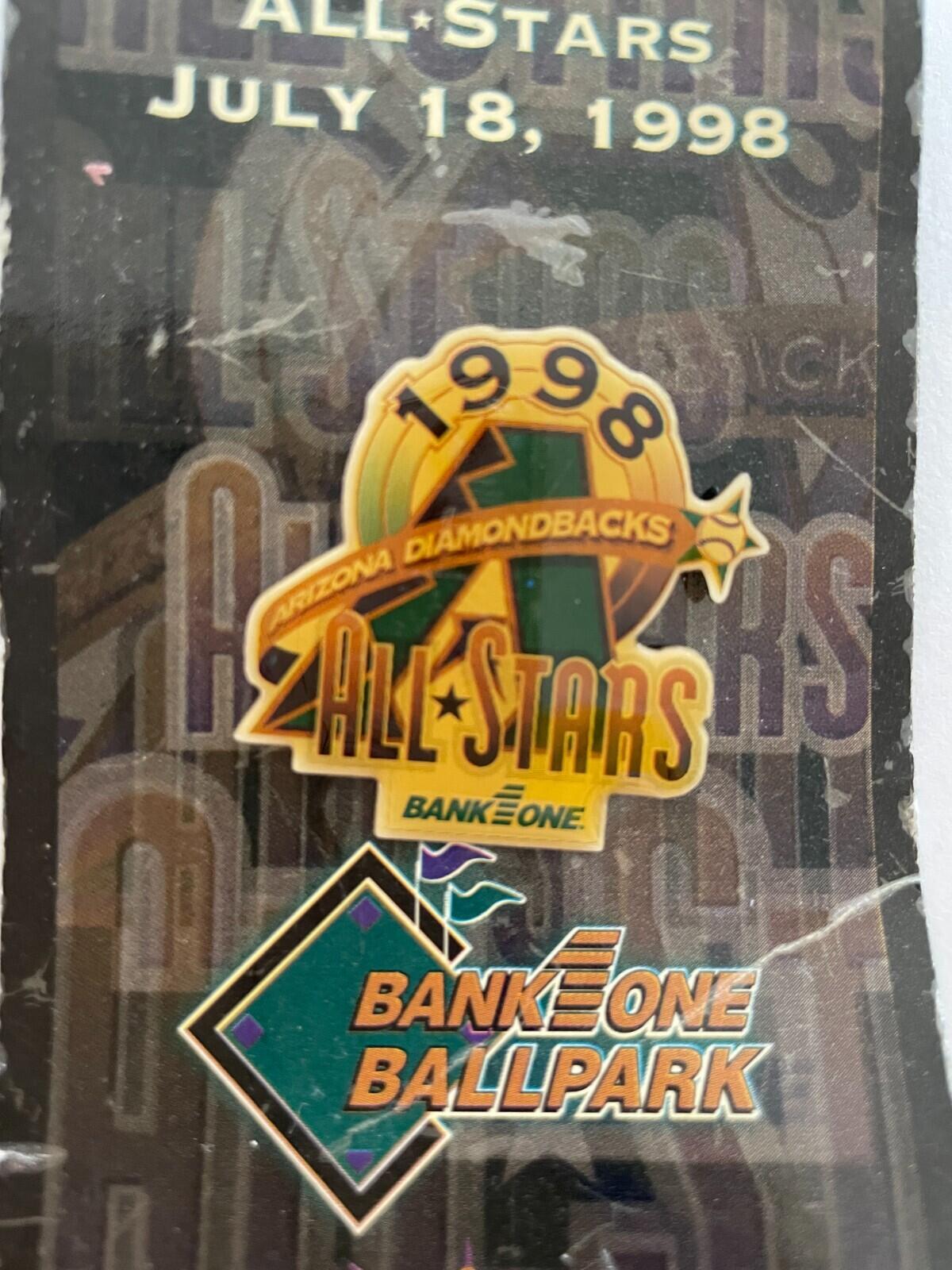 1998 Arizona Diamondbacks All Stars Baseball Pin Bank One Pin - Image 2