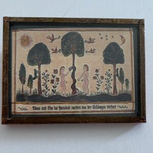 Adam And Eve In The Garden Framed Art Brooch Pin