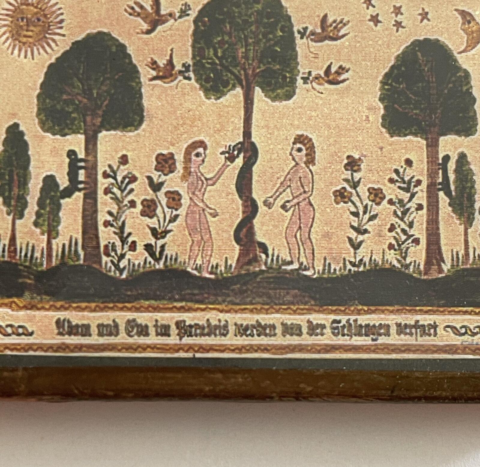 Adam And Eve In The Garden Framed Art Brooch Pin - Image 2