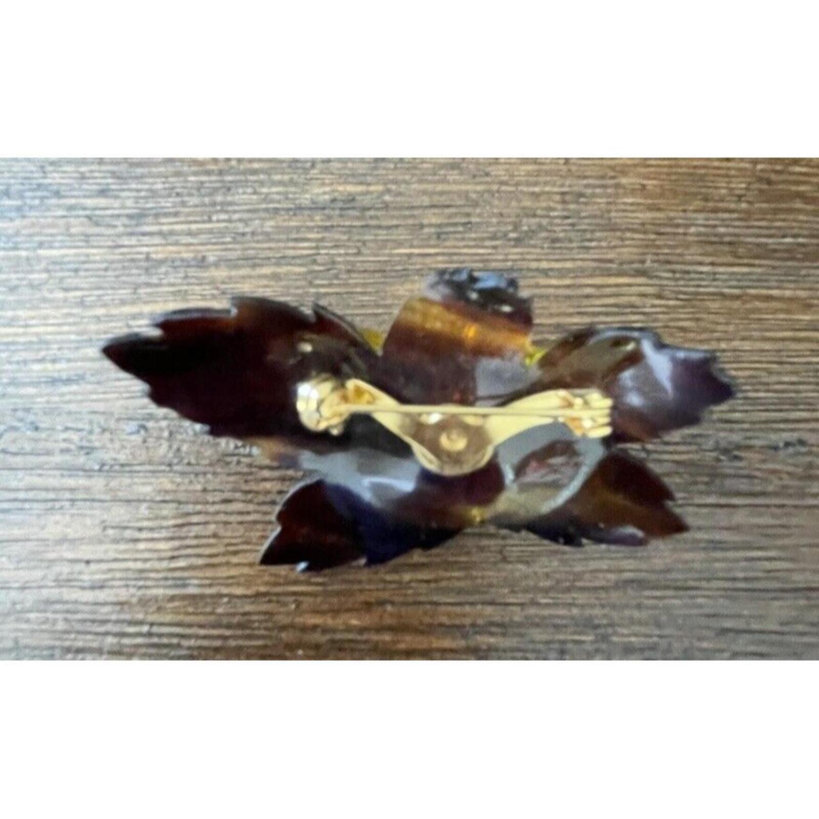Amber Lucite Grapes Brooch Pin Vintage Brooch - Image 2