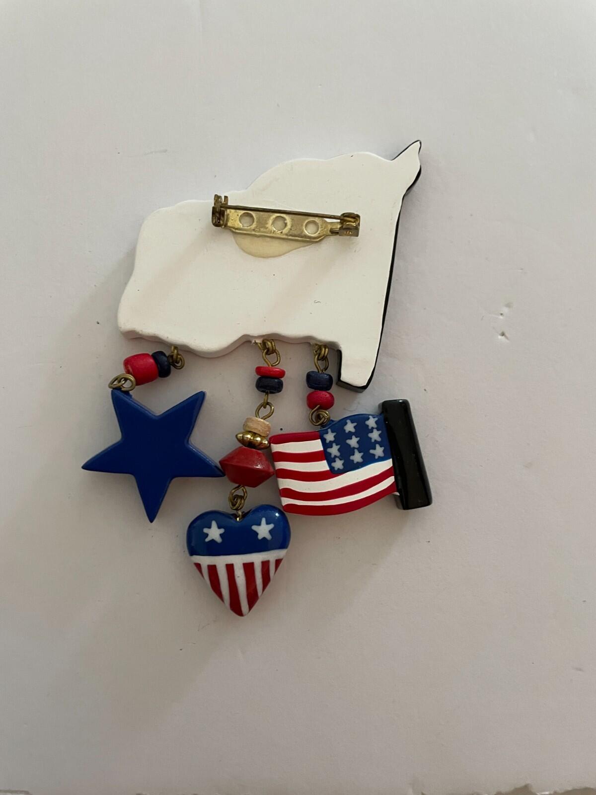 American Flag With Charms Pin - Image 2
