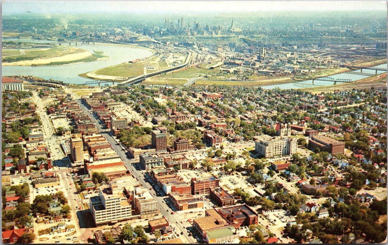 Aerial View Of Downtown Kansas City Kansas Postcard