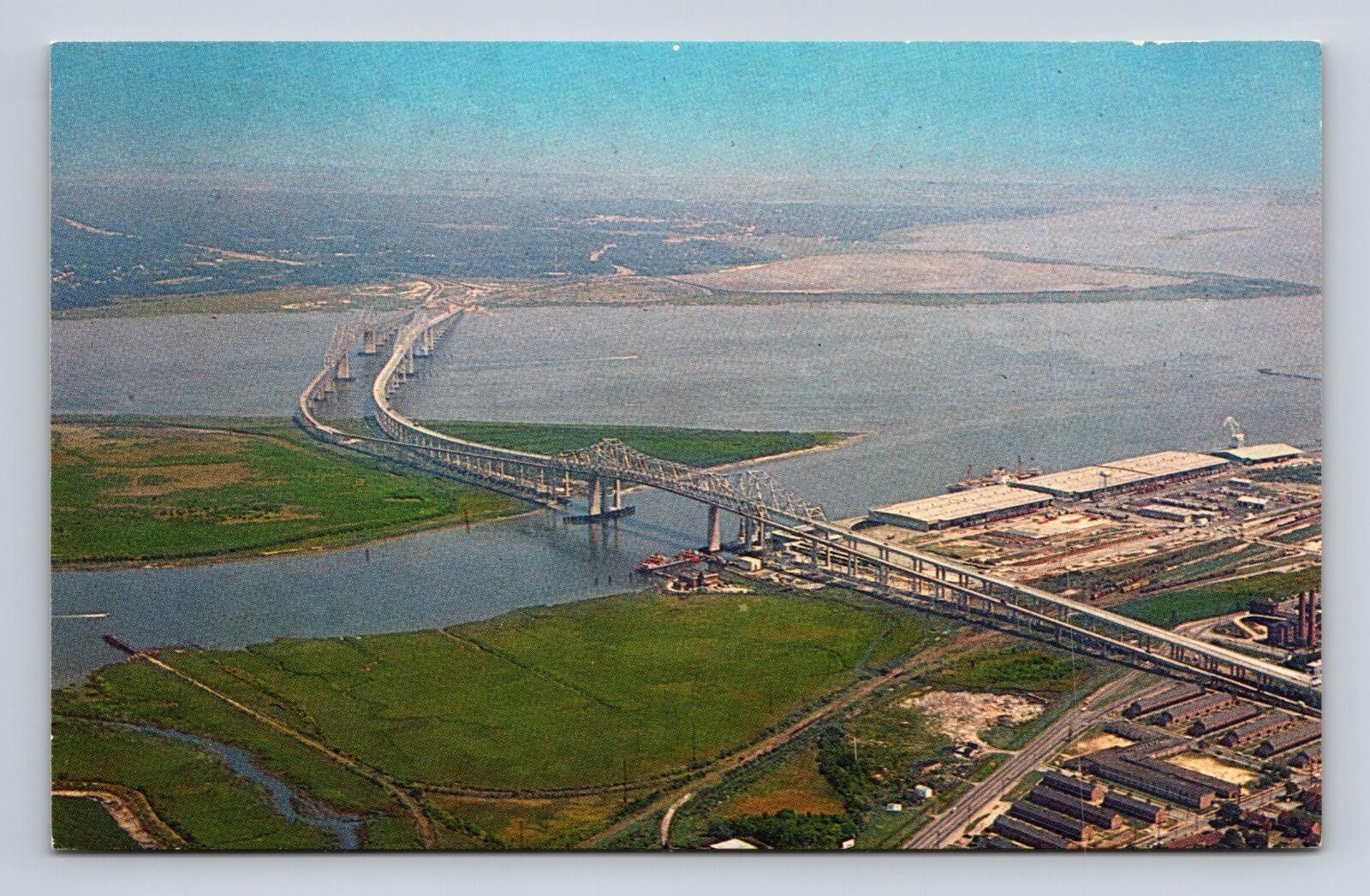 Aerial View Of The Cooper River Bridges Charleston South Carolina Postcard
