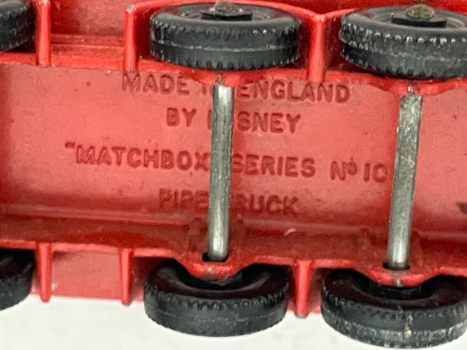 Matchbox Lesney Red Pipe Truck #10 Diecast Car No Pipes Vintage - Image 7