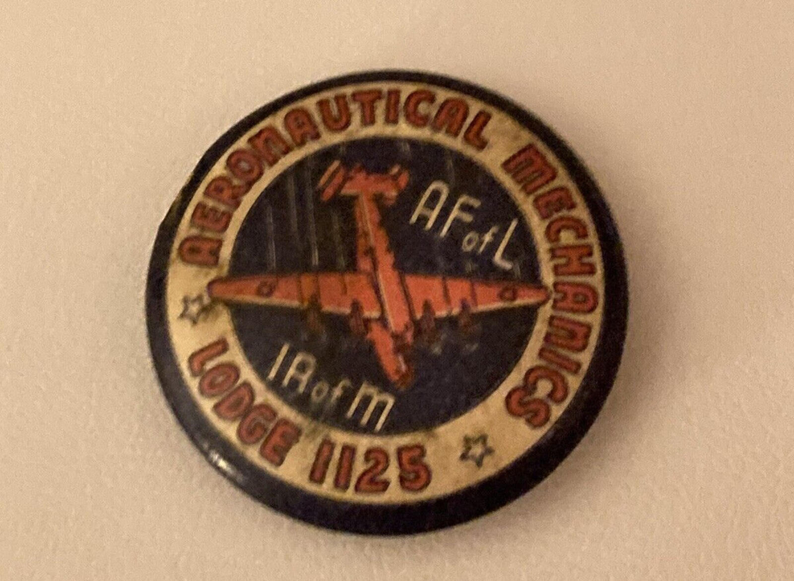 Aeronautical Mechanics IA of M Lodge 1125 Button Pin