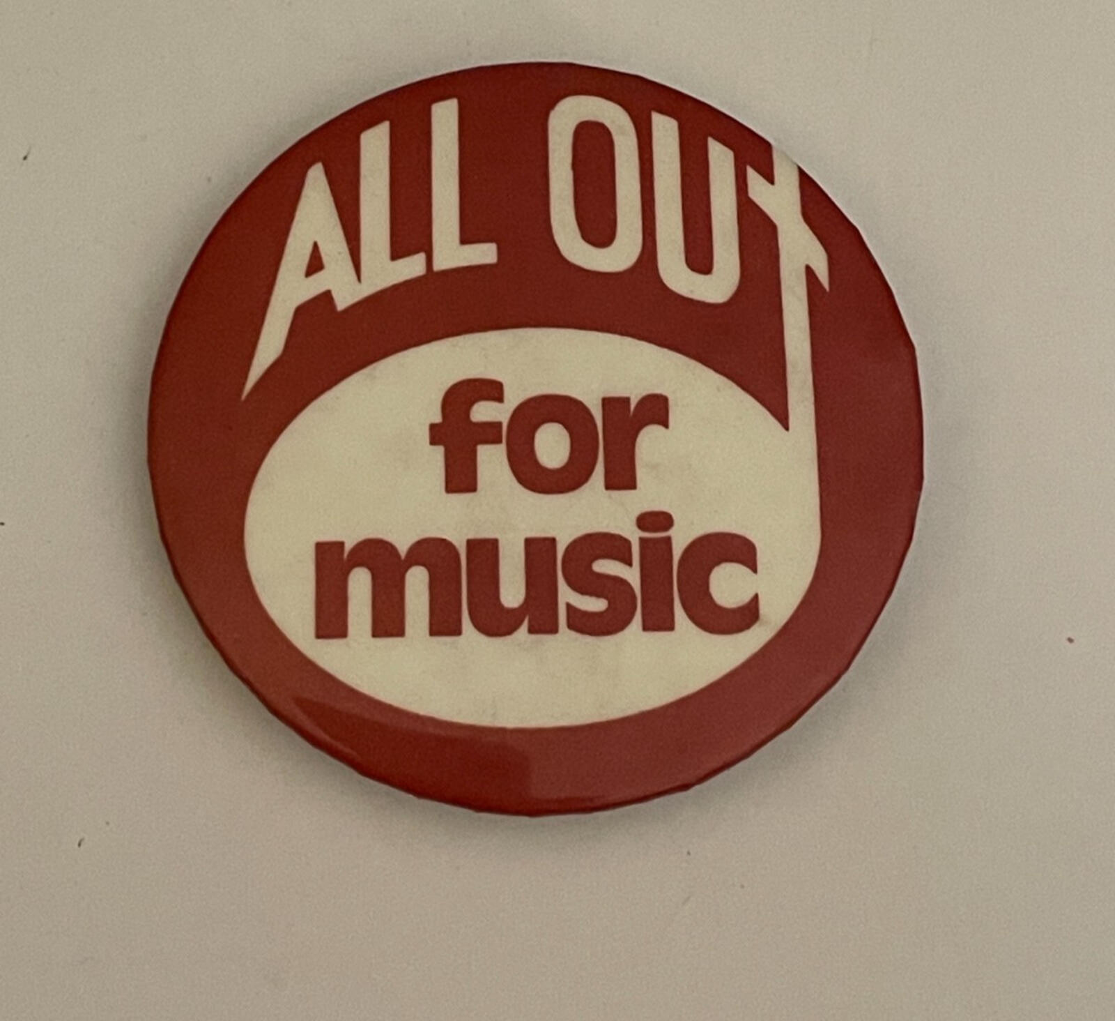 All Out For Music Button Pin