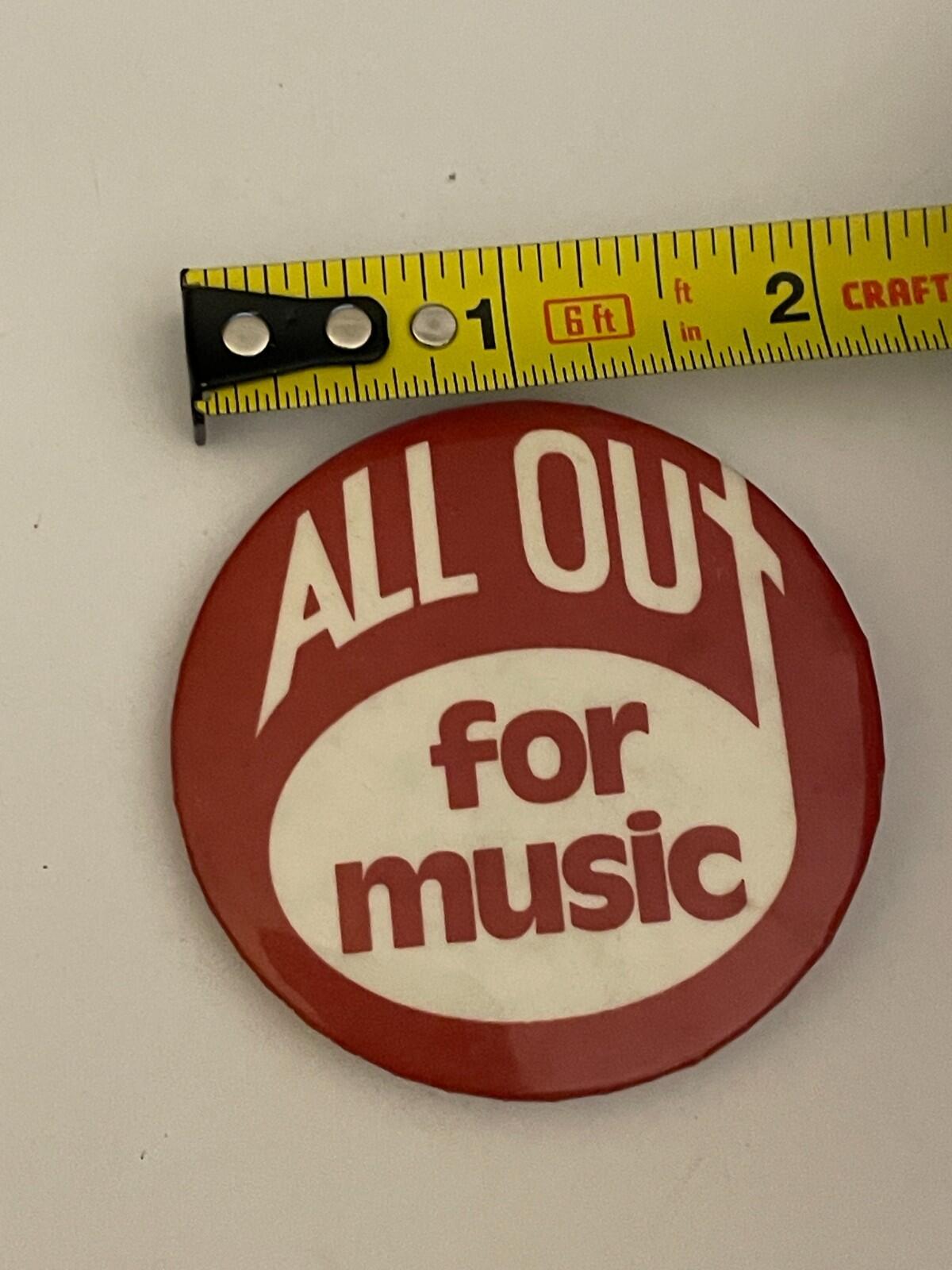 All Out For Music Button Pin - Image 3