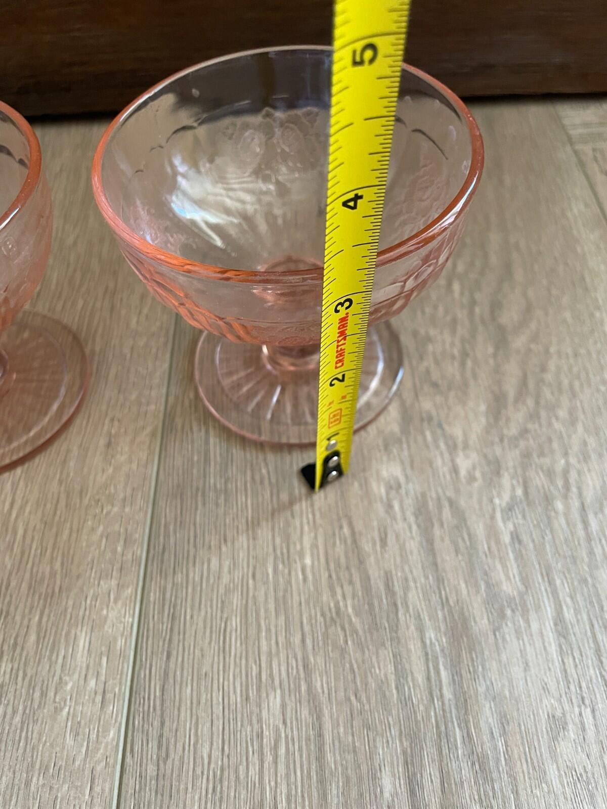 Anchor Hocking Mayfair Open Rose Pink Depression Glass Footed Sherbet Dish - Image 8