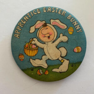 Apprentice Easter Bunny Button Pin Man Dressed In Bunny Suit Button Hallmark