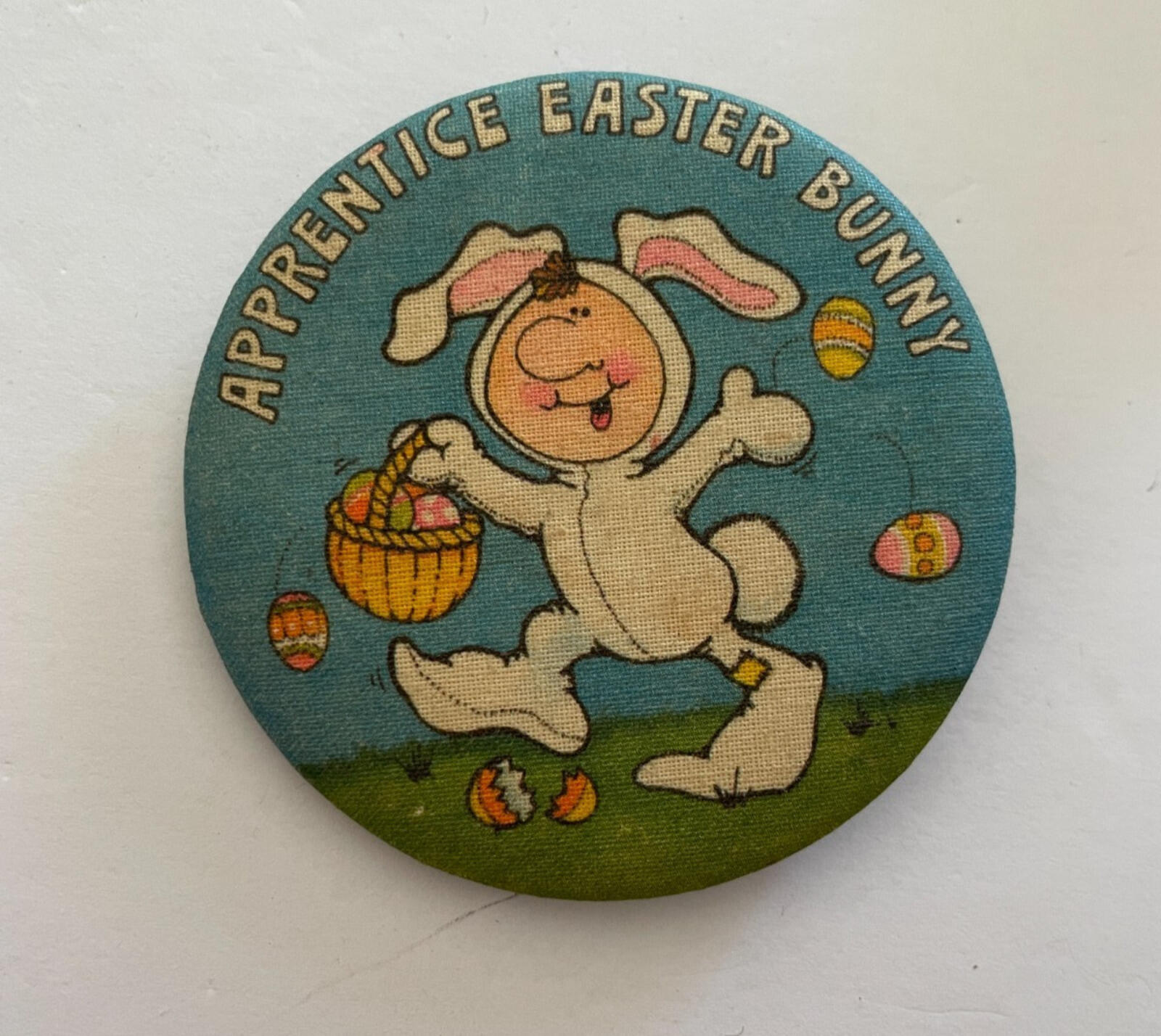 Apprentice Easter Bunny Button Pin Man Dressed In Bunny Suit Button Hallmark
