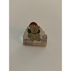 APS Holiday Helpers 1988 Teddy Bear Pin