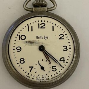 Westclox Bull's Eye Mechanical Pocket Watch USA Made Vintage