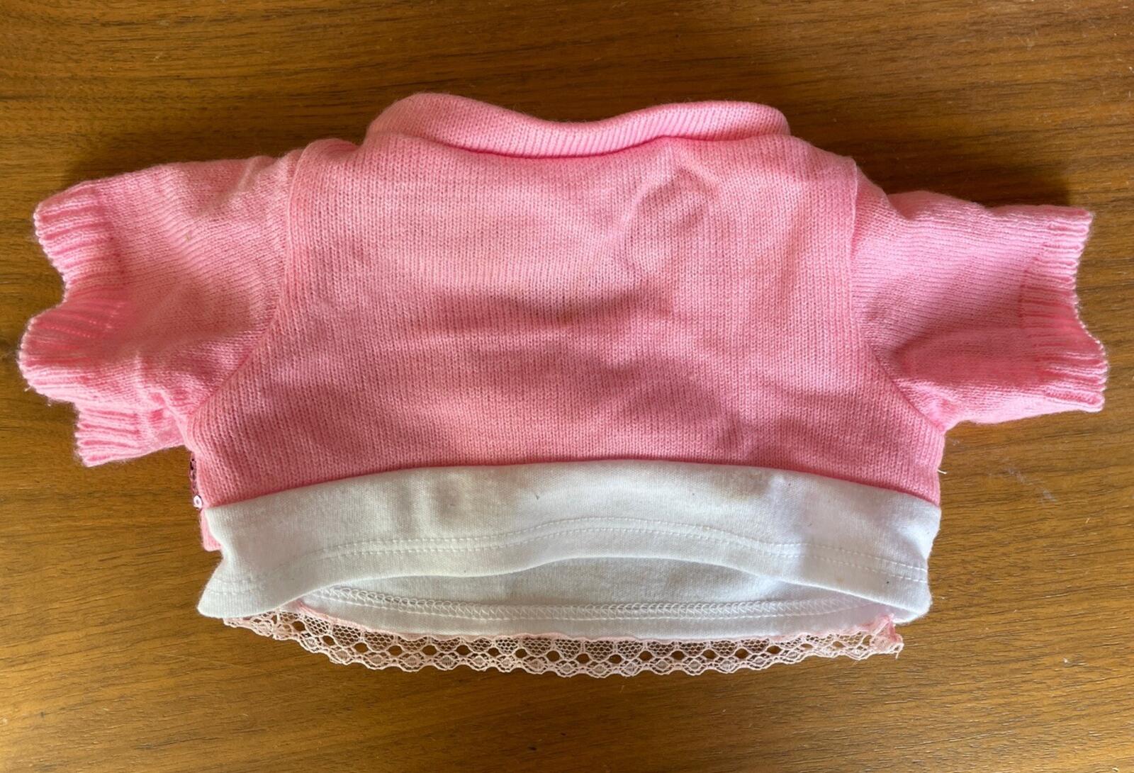 Build A Bear Workshop Pink Sparkly Sequin Sweater With Attached Top Underneath - Image 3