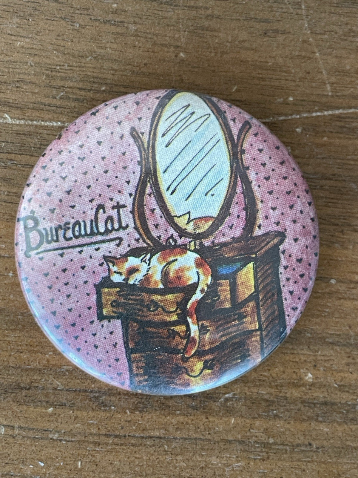 Bureau Cat Cat In Bureau Button Pin
