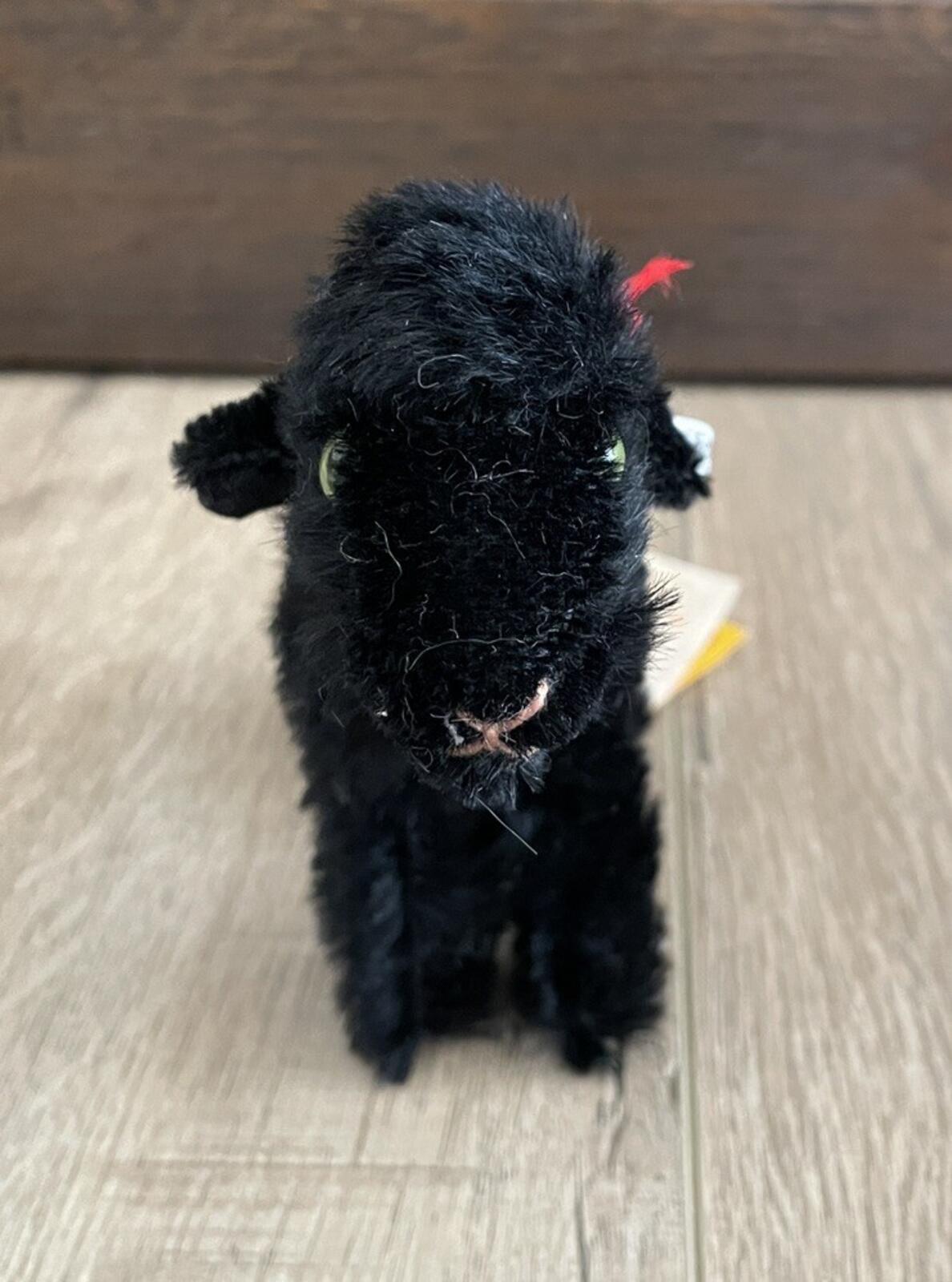 Steiff Baba Black Sheep Plush Stuffed Animal Mohair With Tags 0144/12 Vintage - Image 2