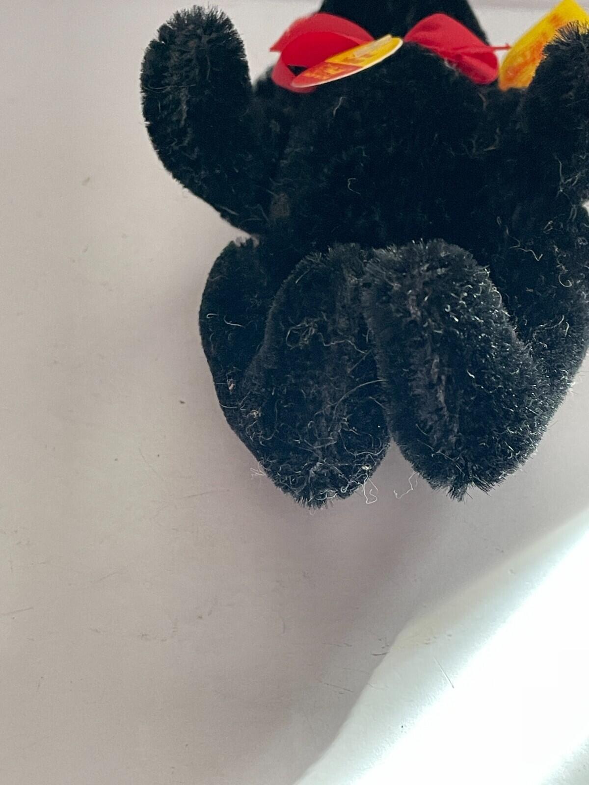 Steiff Black Teddy Bear Chest Tag Germany Mohair 0208/14 Plush Toy Small Bear - Image 10