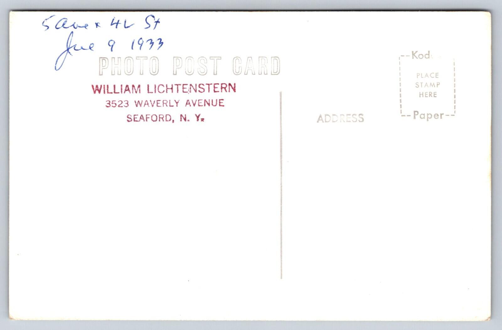 Third Avenue Railway System Trolley Car Postcard RPPC Virzi Violins Sign Vichy - Image 2