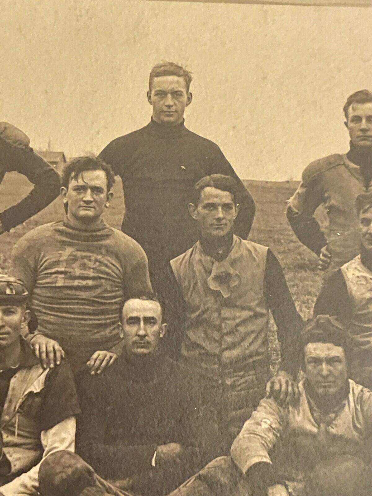 Football Team Postcard RPPC Vintage Postcard March 1907 - Image 2