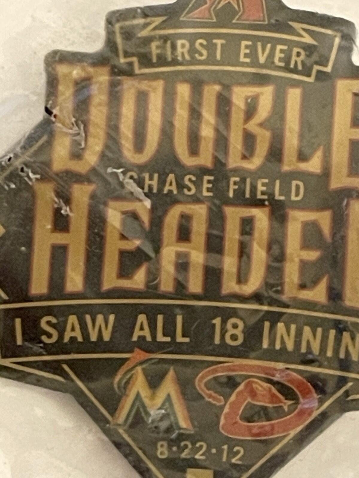 First Ever Double Header Chase Field 8-22-12 Pin I Saw All 18 Innings Pin - Image 2