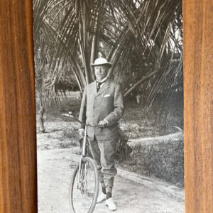 Man With Bicycle Photograph RPPC Postcard Unposted