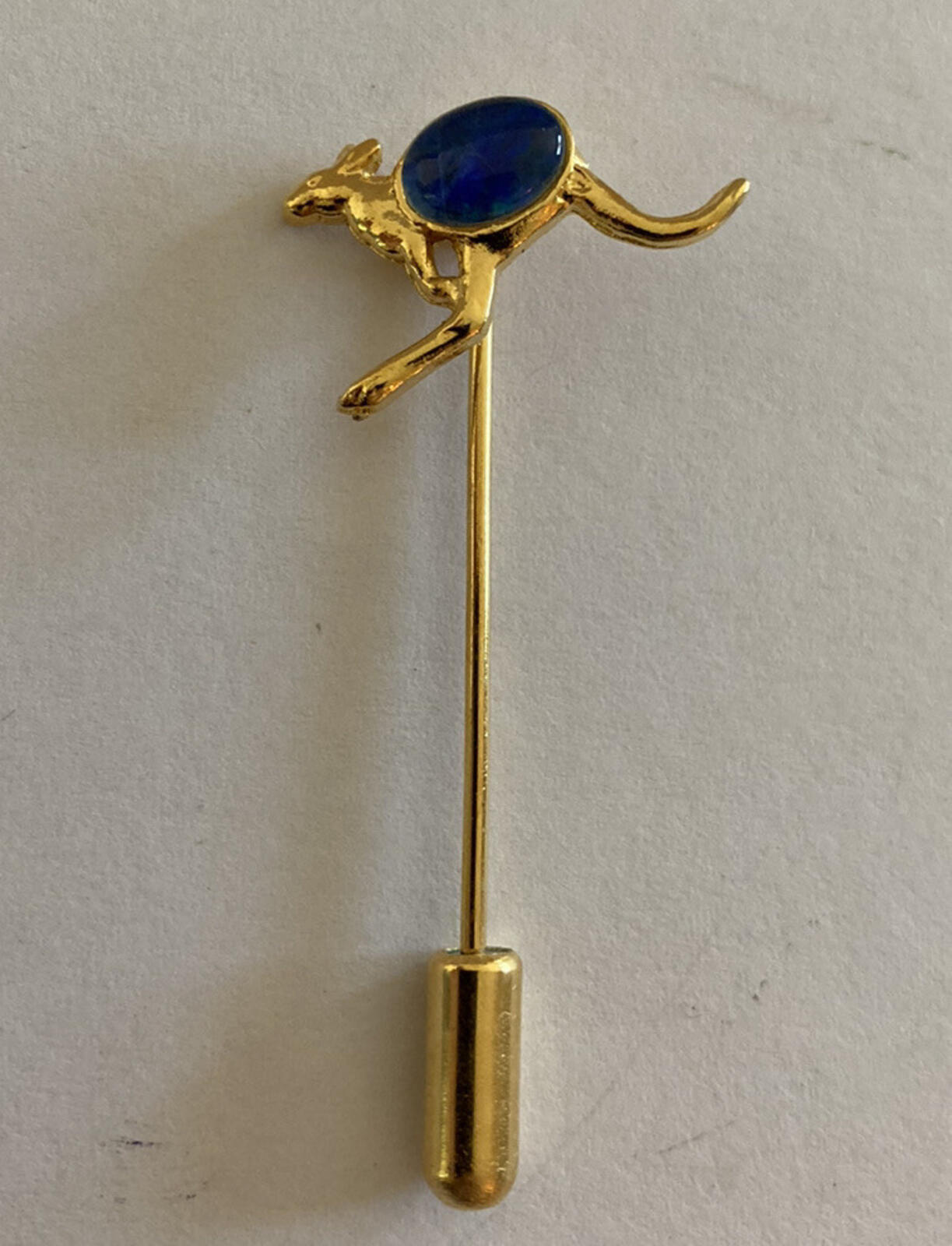 Kangaroo Stick Pin With Blue Stone Body